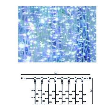 PRILUX 953108 CORTINA LED 2x1,5M 300 LED BLANC FRED CABLE BLANC